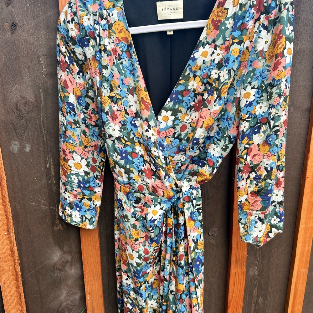 Sézane Nadia Floral Mid Sleeve Dress